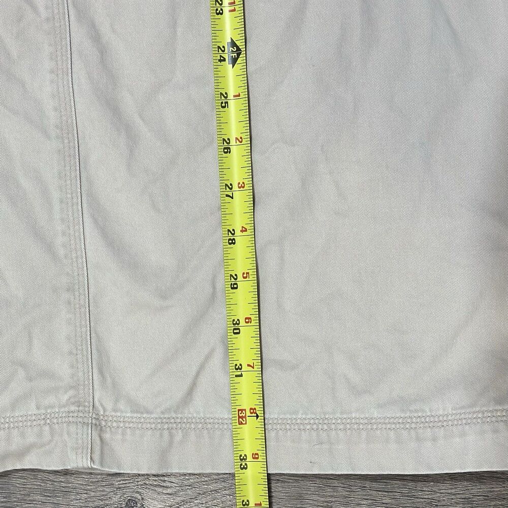 Lauren Ralph Lauren Khaki Midi Skirt Size 14 Cotton Pockets Classic Preppy - Picture 6 of 8